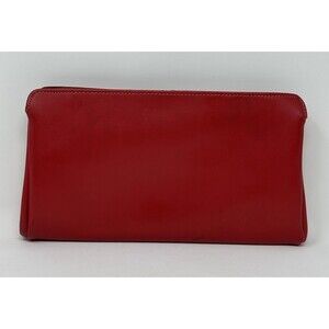 Vintage Stylemark by  Mutterpel Clutch Red Leather Clasp Pockets Chic Classic